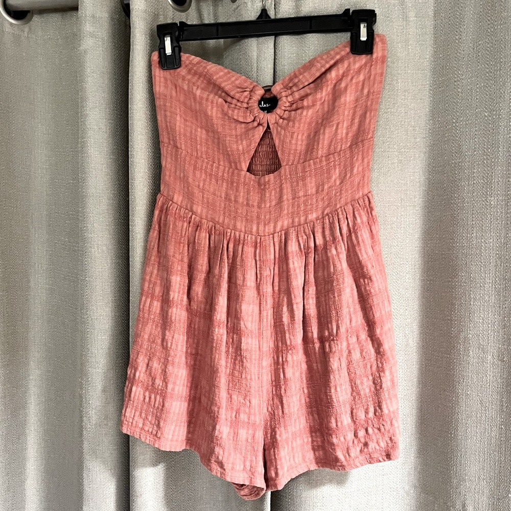 LULUS Rust Red Strapless Romper
